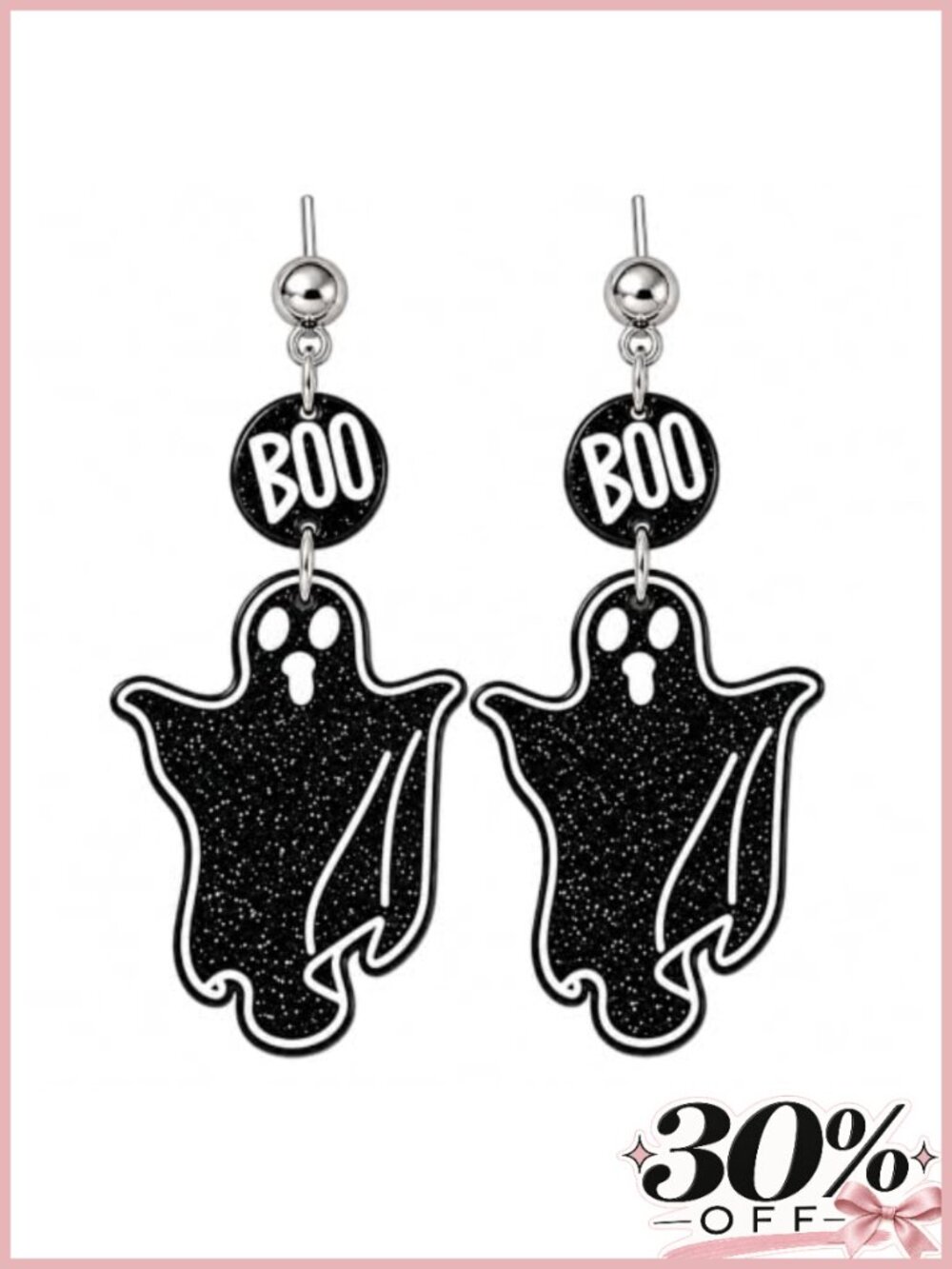 Halloween Bat Earrings Women 3-Bat Black Acrylic Dangle
